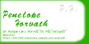 penelope horvath business card